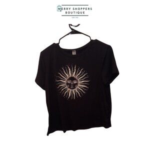 Black Stretch Polyester Spandex Top